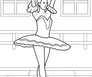 Coloriage Danseuse debout sur la pointe des pieds