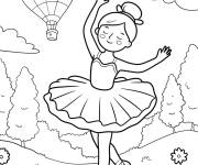 Coloriage Danseuse en plein air