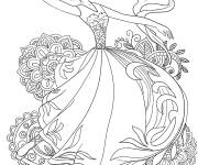 Coloriage Danseuse portant une robe magique