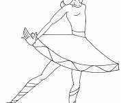 Coloriage et dessins gratuit Dessiner une danseuse de ballet facile à imprimer