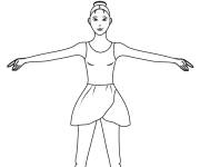 Coloriage Deuxi&egrave;me position de ballet