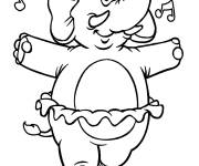 Coloriage El&eacute;phant faisant du ballet