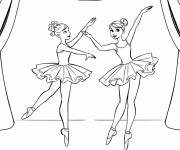 Coloriage Equipe des danseuse de ballet sur sc&egrave;ne