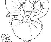 Coloriage F&eacute;e faisant du ballet