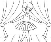 Coloriage Fille au ballet de bande anim&eacute;