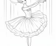 Coloriage Fille au robe de ballet sur stage