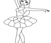 Coloriage Fille ballerine dansant