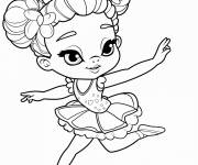 Coloriage Fille ballerine de dessin anim&eacute;