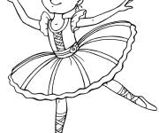 Coloriage Fille Ballet en dansant