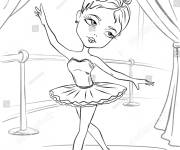 Coloriage Fille dans un studio danse