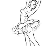 Coloriage Fille en Lesson de ballet