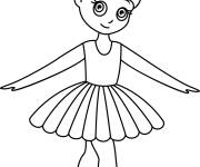 Coloriage Fille en uniforme de ballet