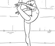 Coloriage Flexibilit&eacute; de danseuse de ballet