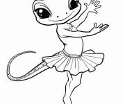 Coloriage gecko  danseuse de ballet