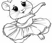 Coloriage Hamster danseur de ballet