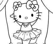 Coloriage Hello Kitty ballerine sur sc&egrave;ne