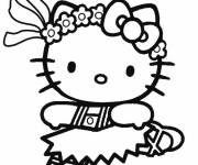 Coloriage Hello Kitty fait du Ballet