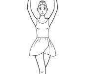 Coloriage Illustration de Cinqui&egrave;me position de ballet