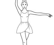 Coloriage Illustration de Quatri&egrave;me position de ballet