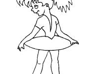 Coloriage et dessins gratuit Illustration simple de ballerine à imprimer