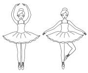 Coloriage Image de cours de deux danseuse de ballet
