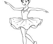 Coloriage Jeune ballerine heureuse