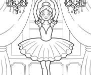 Coloriage Jeune danseuse et la premi&egrave;re position de ballet