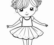 Coloriage Kawaii jeune ballerine