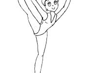 Coloriage et dessins gratuit L'&eacute;chauffement de ballerine à imprimer