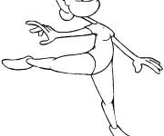 Coloriage et dessins gratuit L'&eacute;chauffement de ballerine facile à imprimer