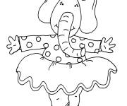 Coloriage L'&eacute;l&eacute;phant qui aime le ballet
