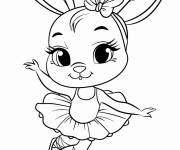 Coloriage Lapin kawaii en costume de ballet