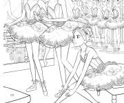 Coloriage Le classe de Ballet en couleurs