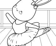 Coloriage Li&egrave;vre mignonne comme une ballerine