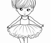 Coloriage Mini ballerine kawaii