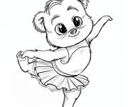 Coloriage Ours dansant au ballet drole