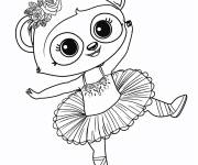 Coloriage Paresseux en costume de ballet