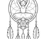 Coloriage Paysage de danseuse de ballet