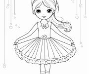 Coloriage Petite ballerine en pose de photo