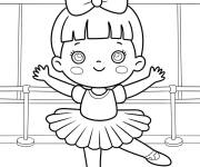 Coloriage Petite ballerine sur une seul pied