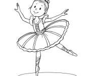 Coloriage Petite danseuse de ballet souriante
