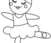 Coloriage Petite danseuse de ballet toute drole