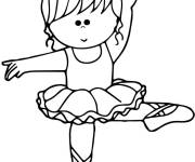 Coloriage Petite fille au ballet pour cp