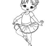 Coloriage Petite fille en position de ballet