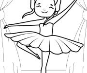 Coloriage Petite fille heureuse pendant la performance