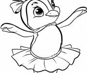 Coloriage Pingouin en costume de ballet