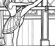 Coloriage Pirouette de la danseuse de ballet