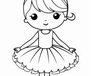 Coloriage Portrait facile d'une ballerine