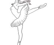 Coloriage Position de ballet difficile