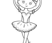 Coloriage princesse ballerine mignonne